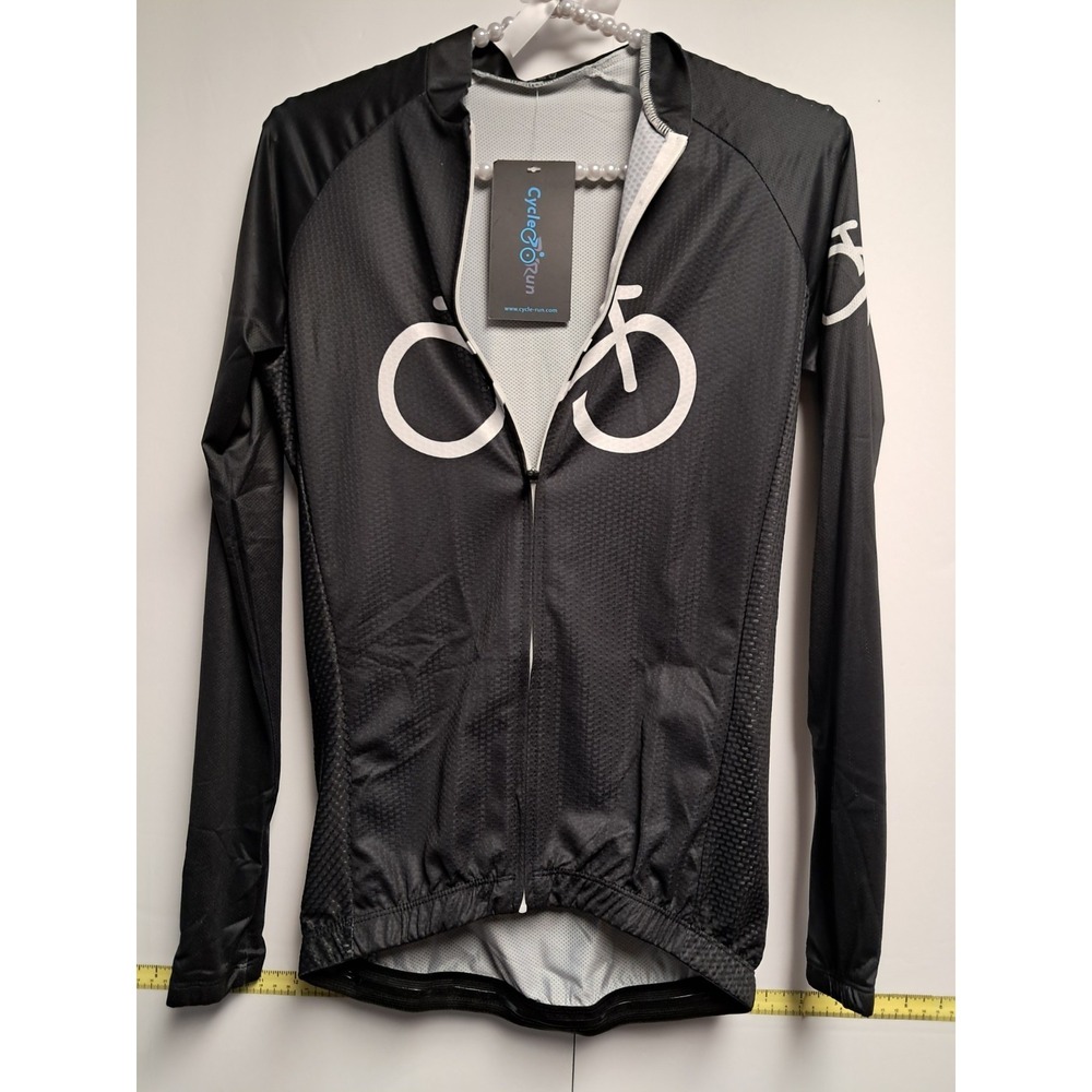 NWT Black And‎ White Womens Cycling Jersey By Cycle Run-Size XS